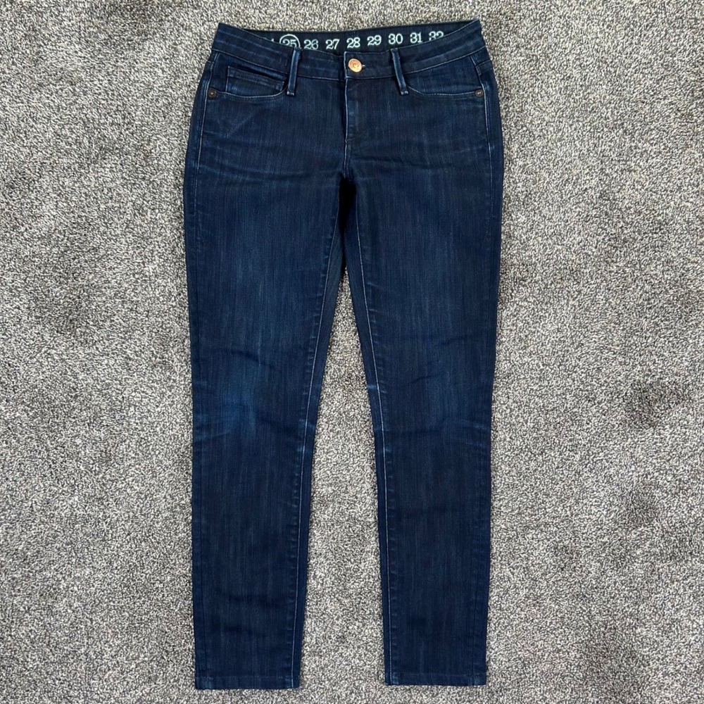 Earnest Sewn Harlan Cigarette Leg Jeans 25 One Rinse‎ Indigo USA Made Low Rise